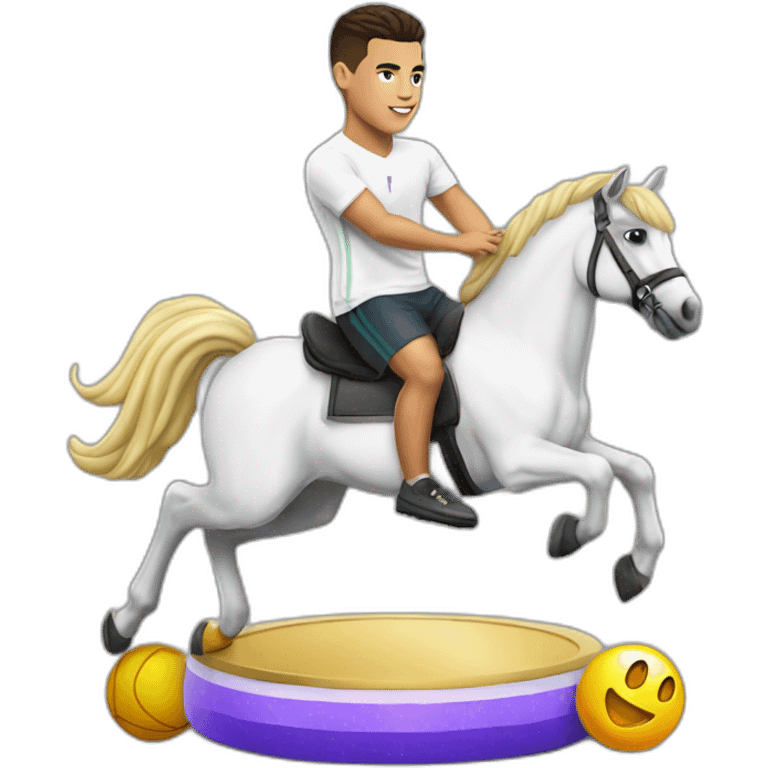 Ronaldo sur une licorne emoji