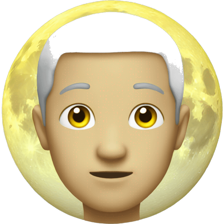 Full moon with slightly yellow handsome face emoji