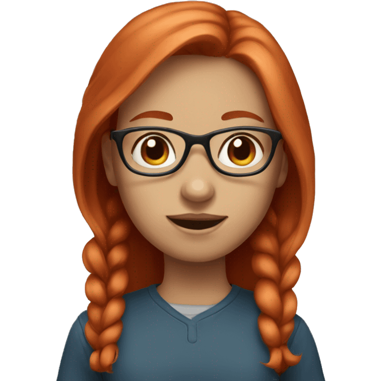 Girl with red hair, glases and blue eyes  emoji