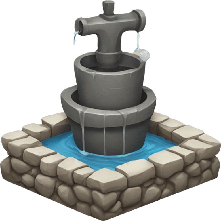 a water well made out of stone emoji