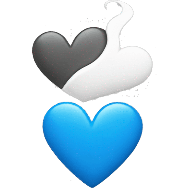  Blue heart and white hard mixed  emoji