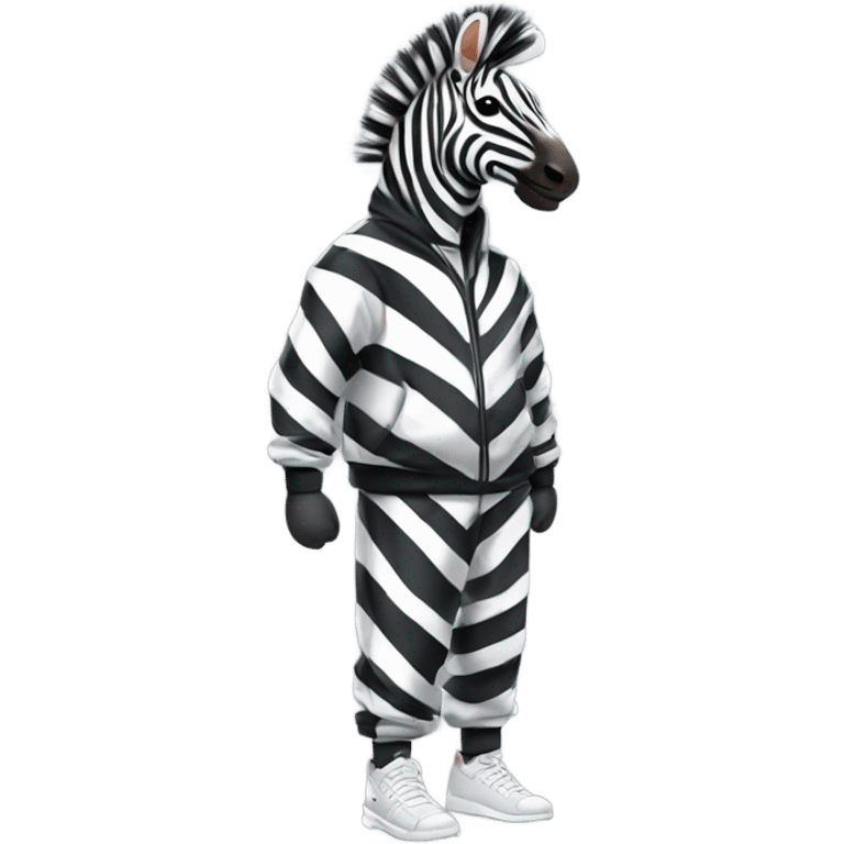 Stylish zebra in tracksuit emoji