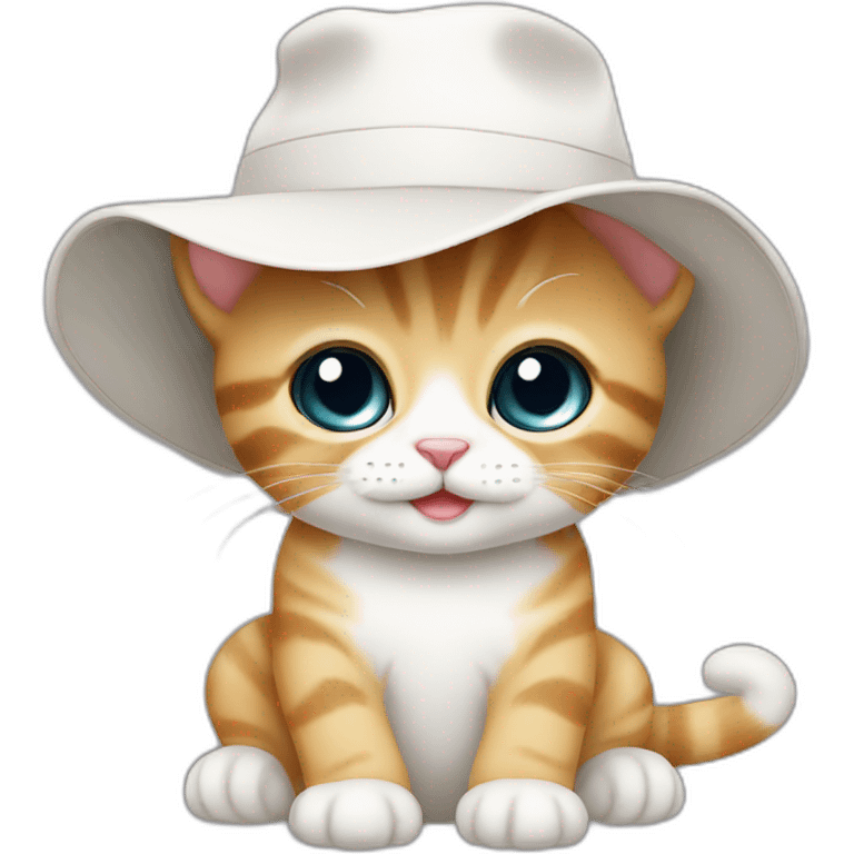 baby cat white hat emoji