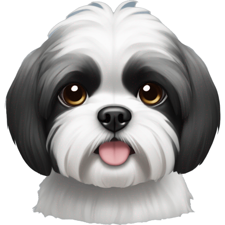 Black and white shihtzu emoji