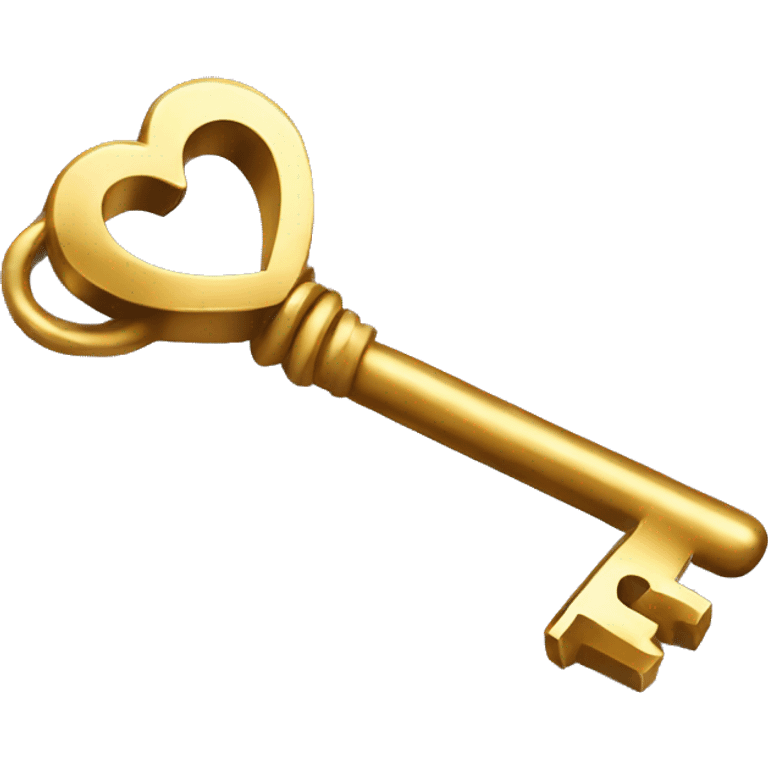 Heart shape gold key emoji