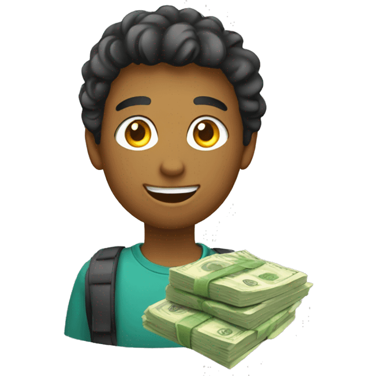 A student and money emoji