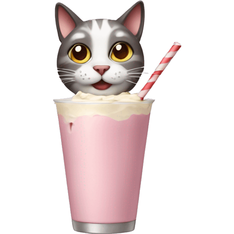 cat with milkshake emoji