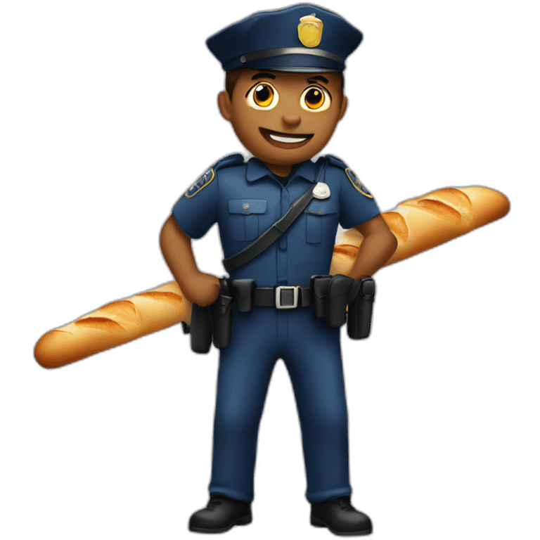 Policier avec une baguette  emoji