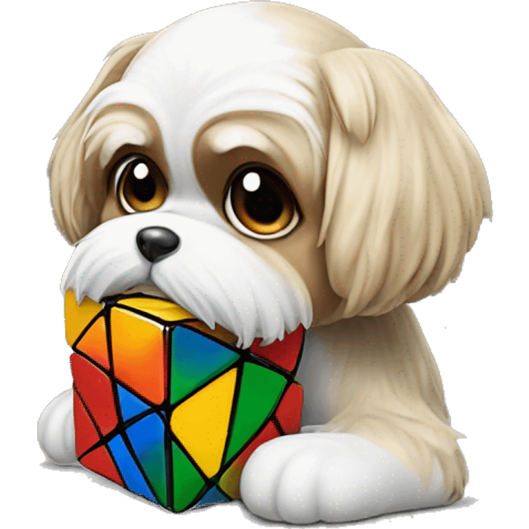 Shitzu with a Rubik’s cube emoji