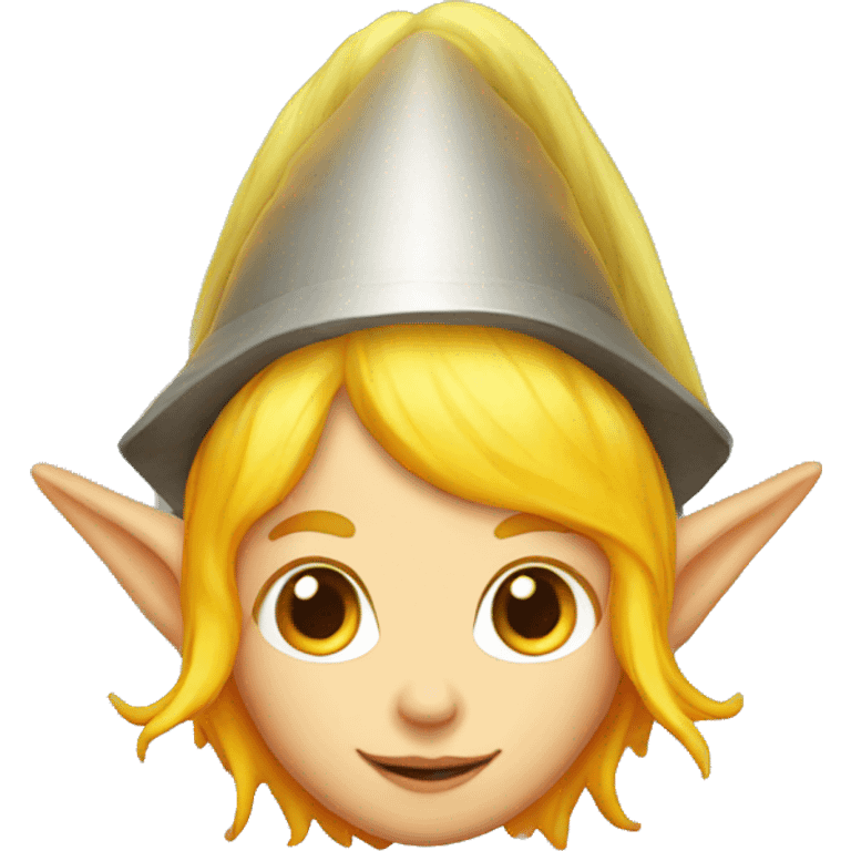 Yellow hair elf with fiery-halo emoji