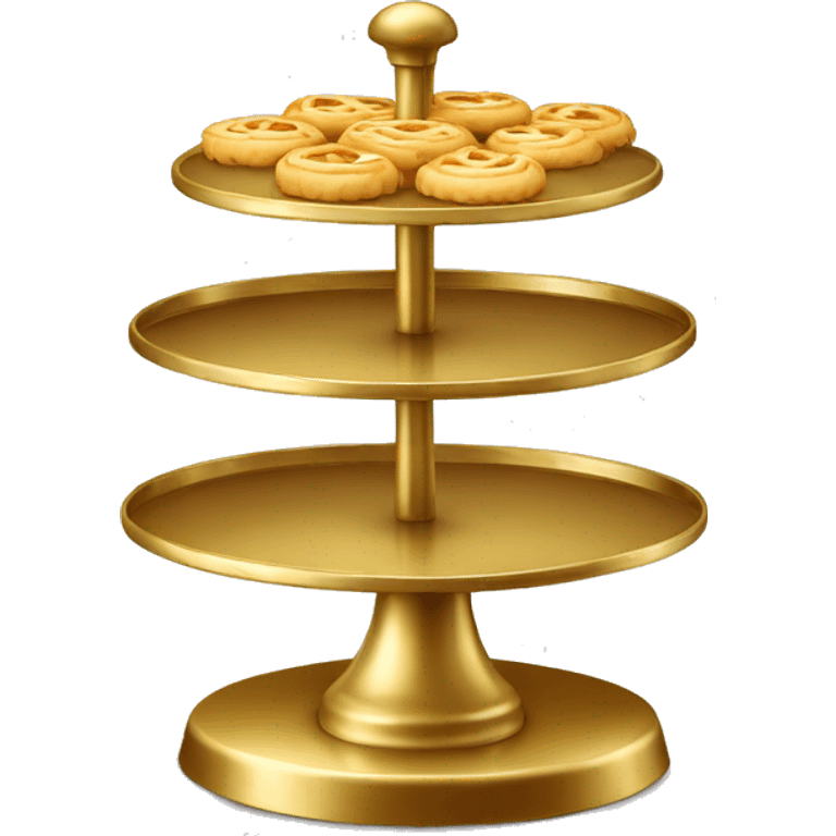 Realistic metallic gold pastry stand isolated  emoji