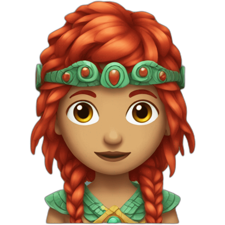 quetzalcuoatl red head girl emoji