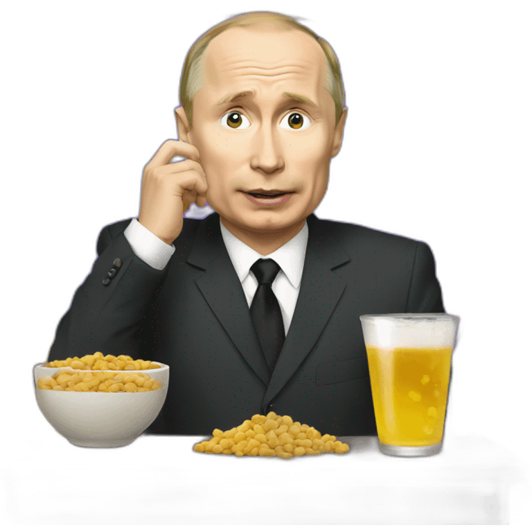 Putin drunk on peanuts emoji