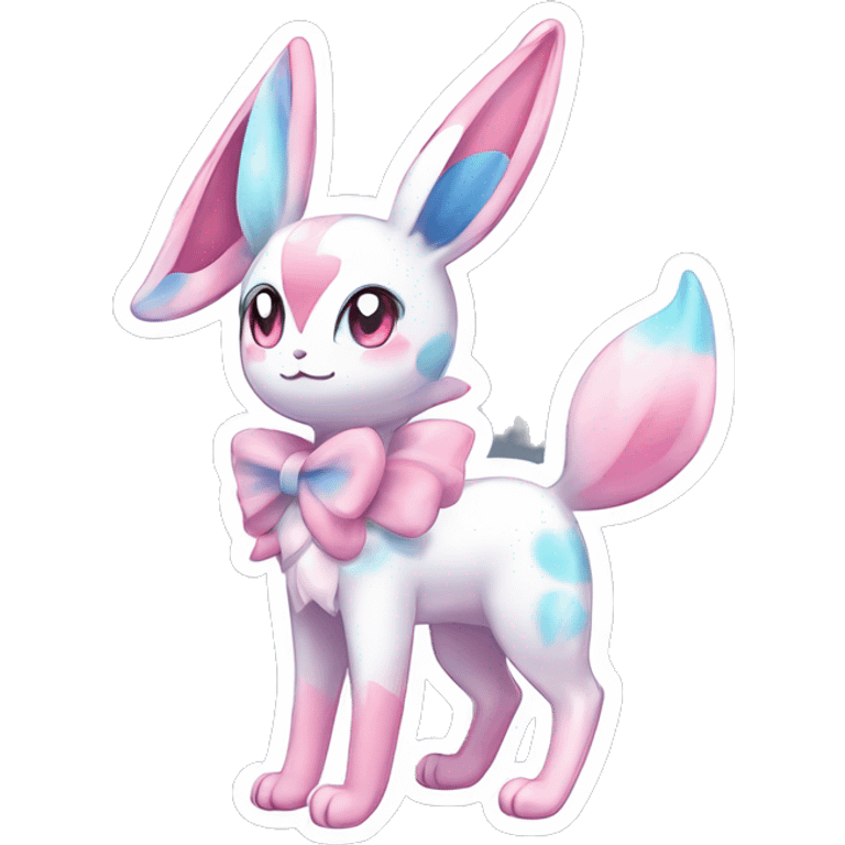 Kawaii Gorgeous Beautiful Shiny Sparkly Sylveon-Pokémon full body sticker emoji