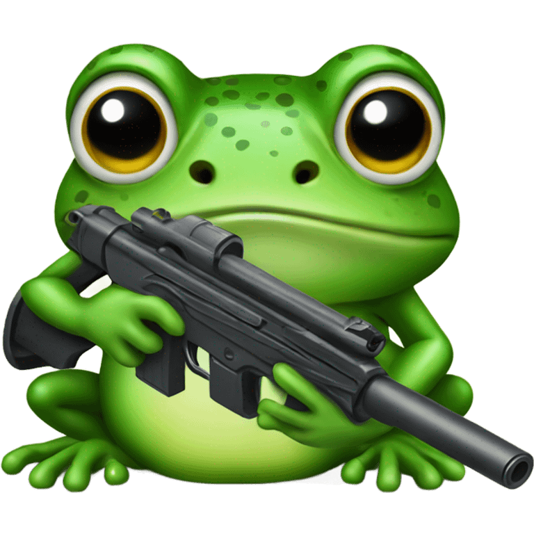 frog with a gun  emoji