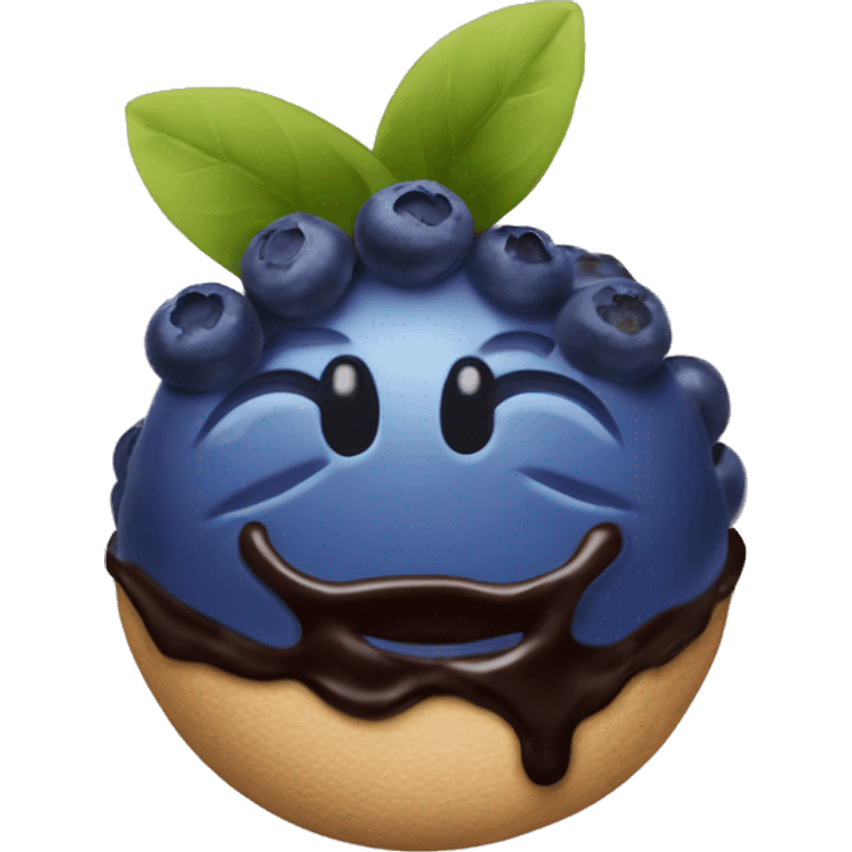 Blueberry dipped in chocholate emoji