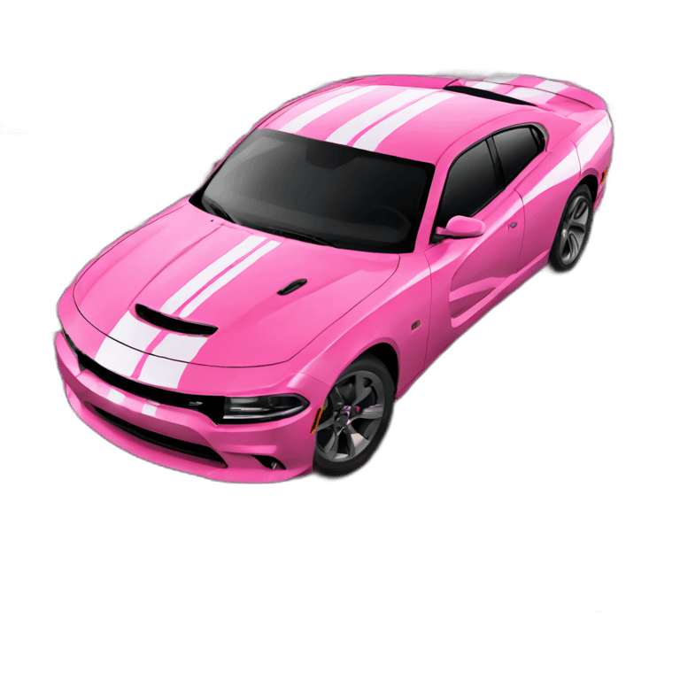 Pink stripes on black charger sports car emoji