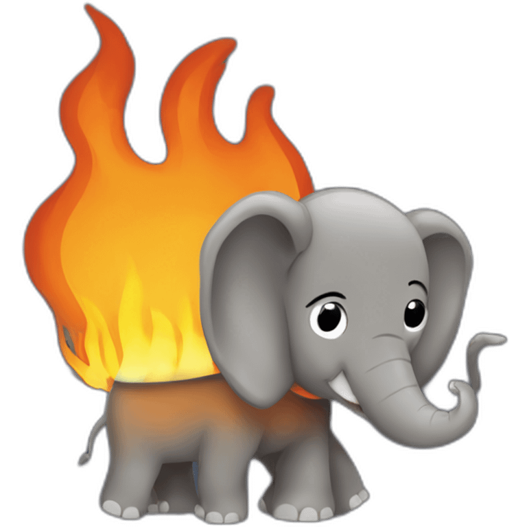 php elephant programming language logo on fire on "this is fine" theme emoji