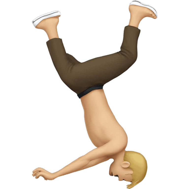 A white person doing a backflip emoji