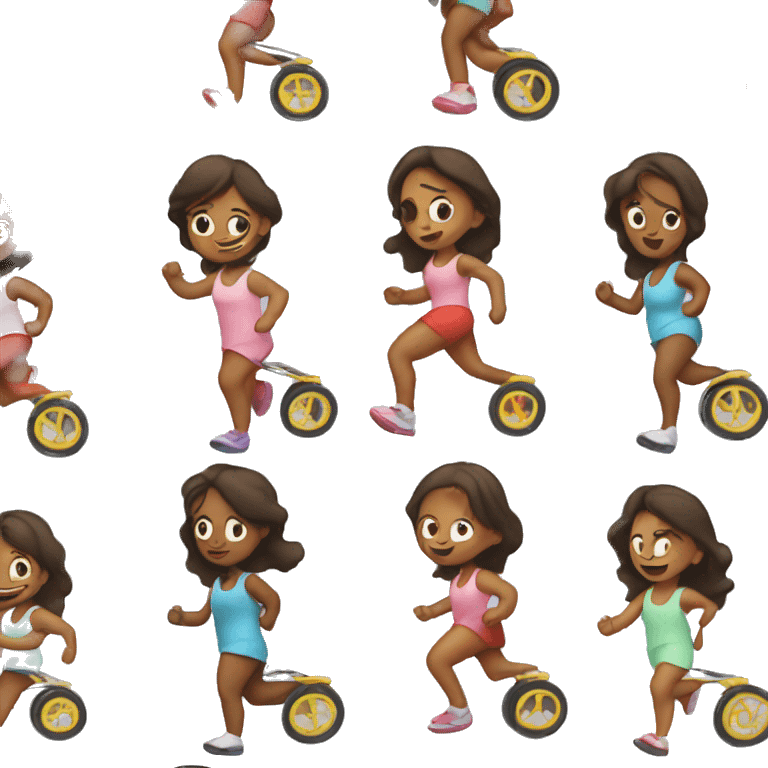 running woman with a baby stroller emoji