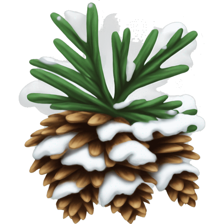 snowy Spruce pine cone emoji