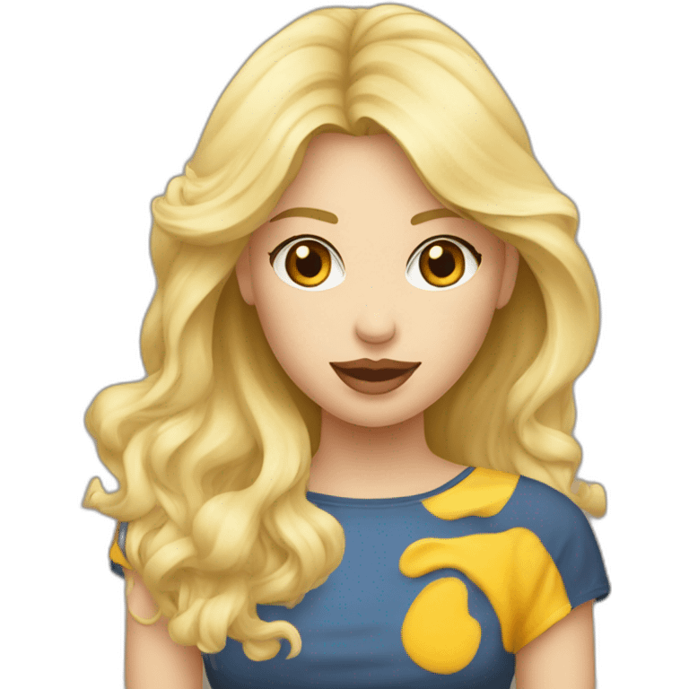 Homme blond bisous sur la joue d’une femme blonde emoji