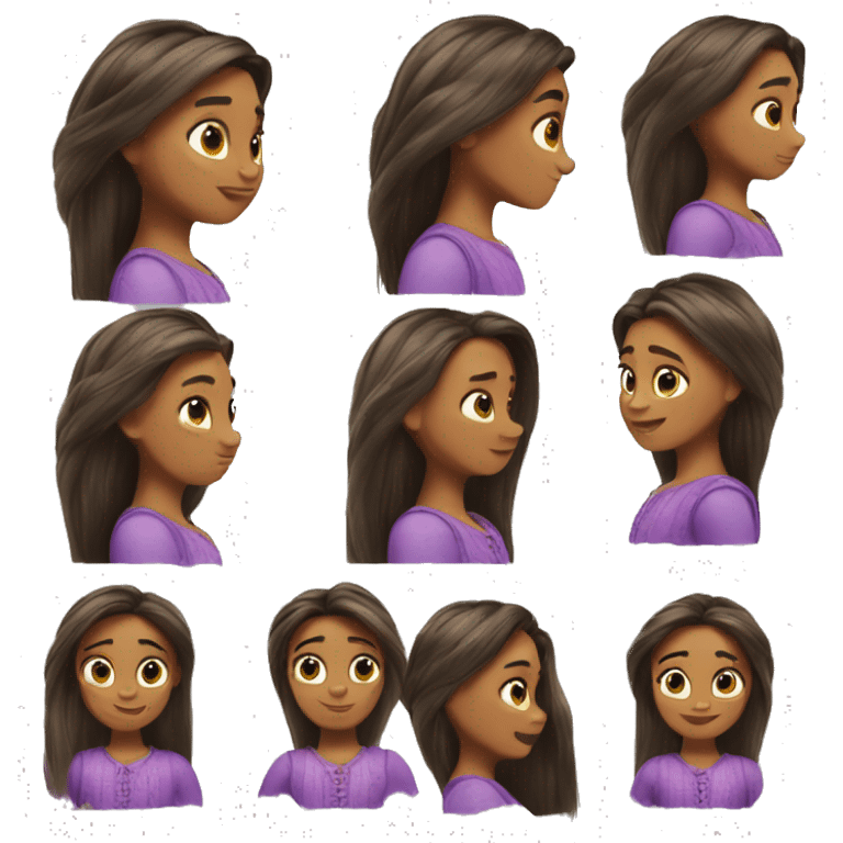 Rapunzel straight hair emoji