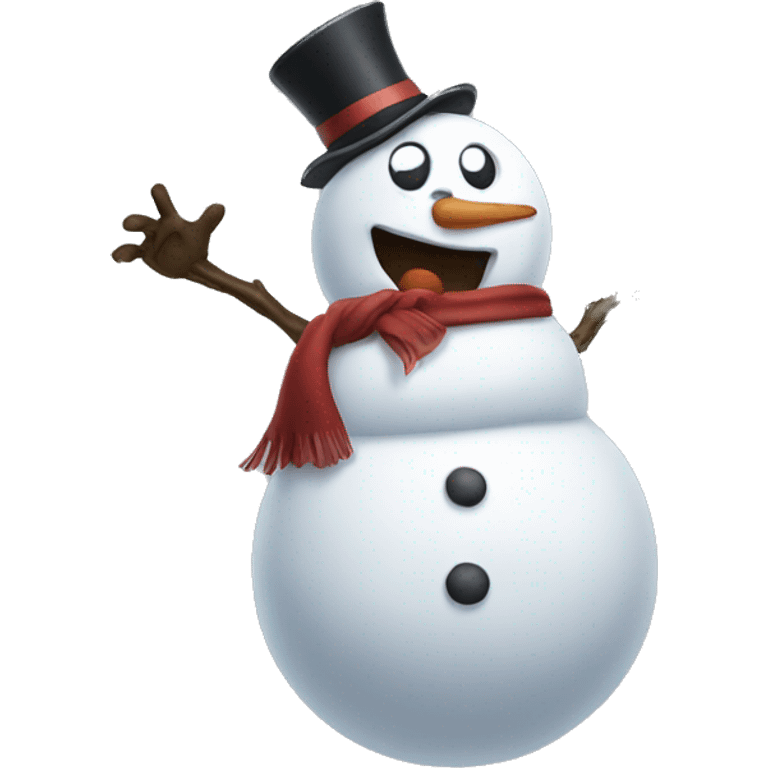 snowman with lightning bolt hands emoji