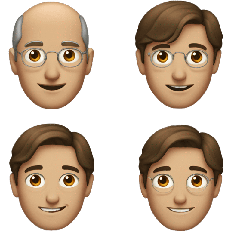 young Steve jobs drawn with brown hair and without glasses emoji