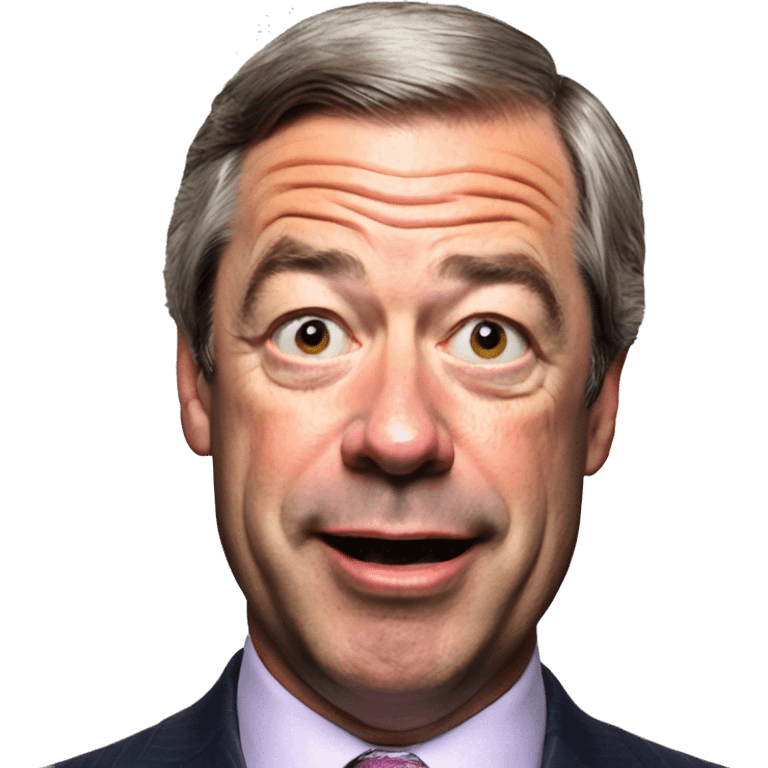 Nigel Farage side profile open mouth emoji