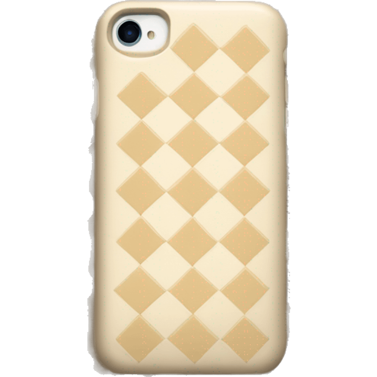 iPhone with beige checkered case emoji