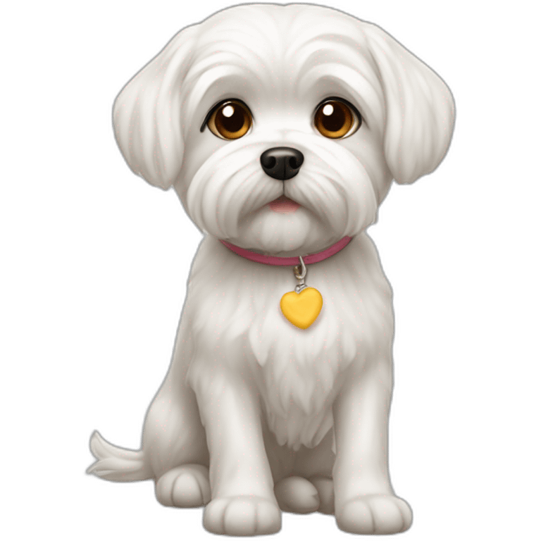 maltese dog short haired love cheese emoji