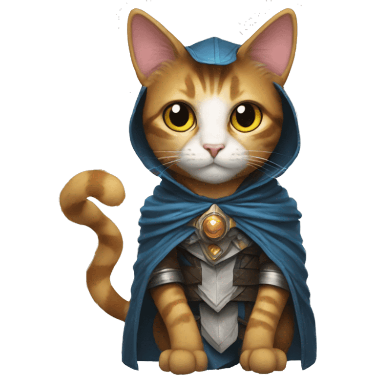 cat in a magic the gathering costume emoji