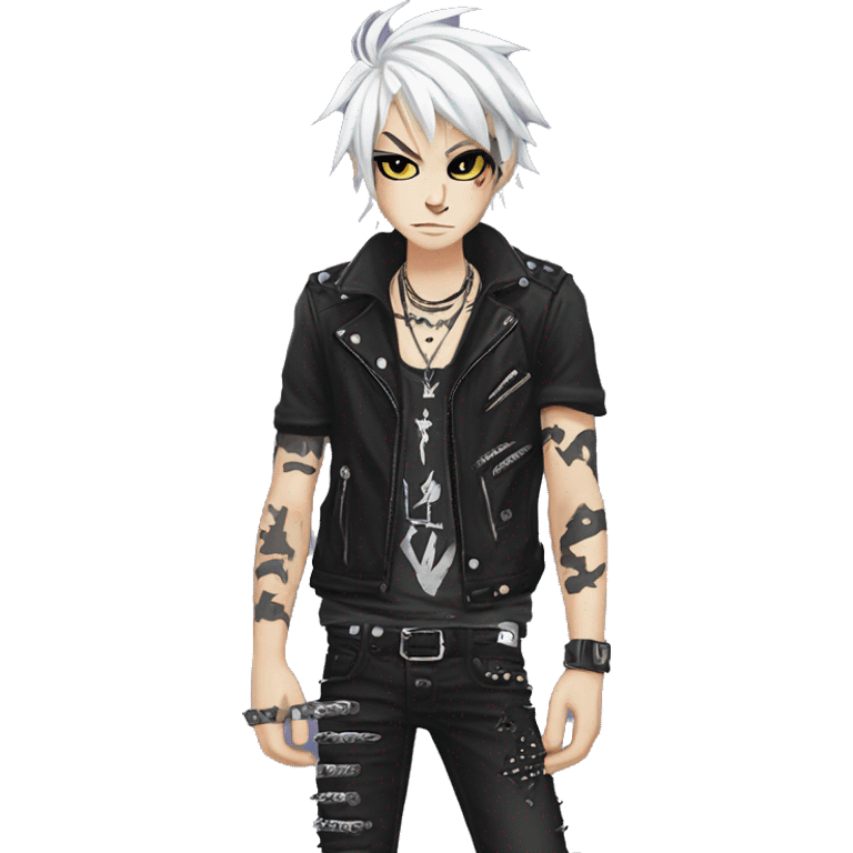 edgy punk rocker vkei anime cat boy emoji