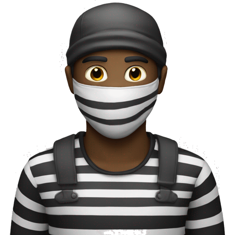 robber emoji" with a striped shirt and mask emoji