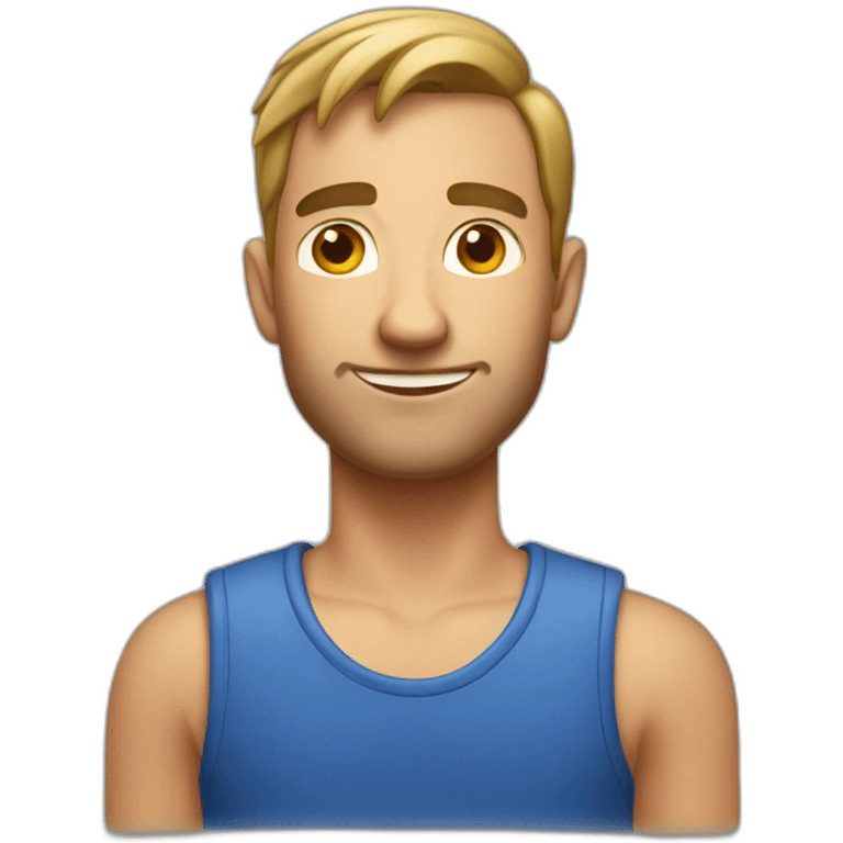 Long tall Dutch guy with short hair and big calves emoji