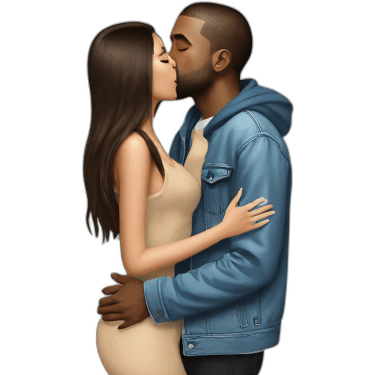 Kanye West kisses Madison Beer emoji