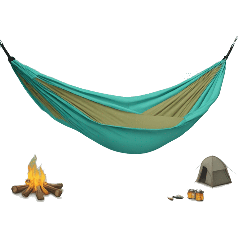 Realistic isolated tiffany blue camping hammock emoji