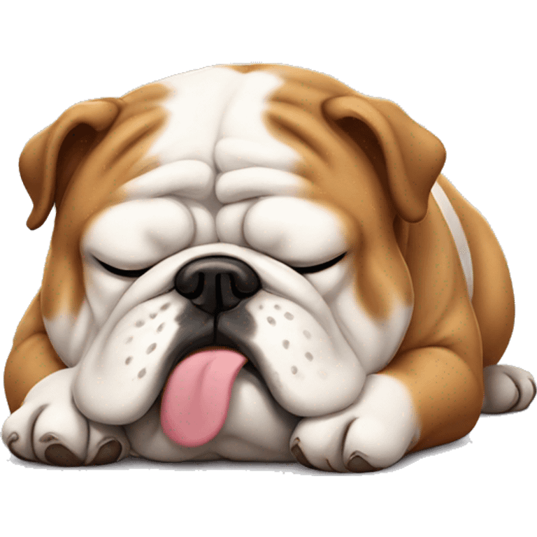 fat bulldog sleepy emoji