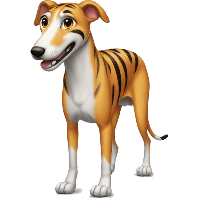 tiger greyhound is standing emoji