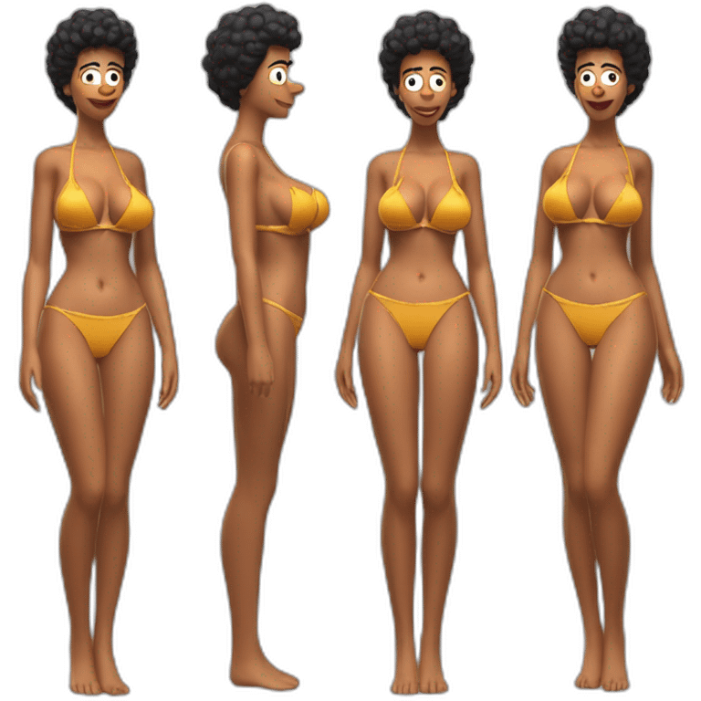 sexy ruth marge simpson wearing a string bikini bottoms top exposed (full body, ios17, top less) emoji