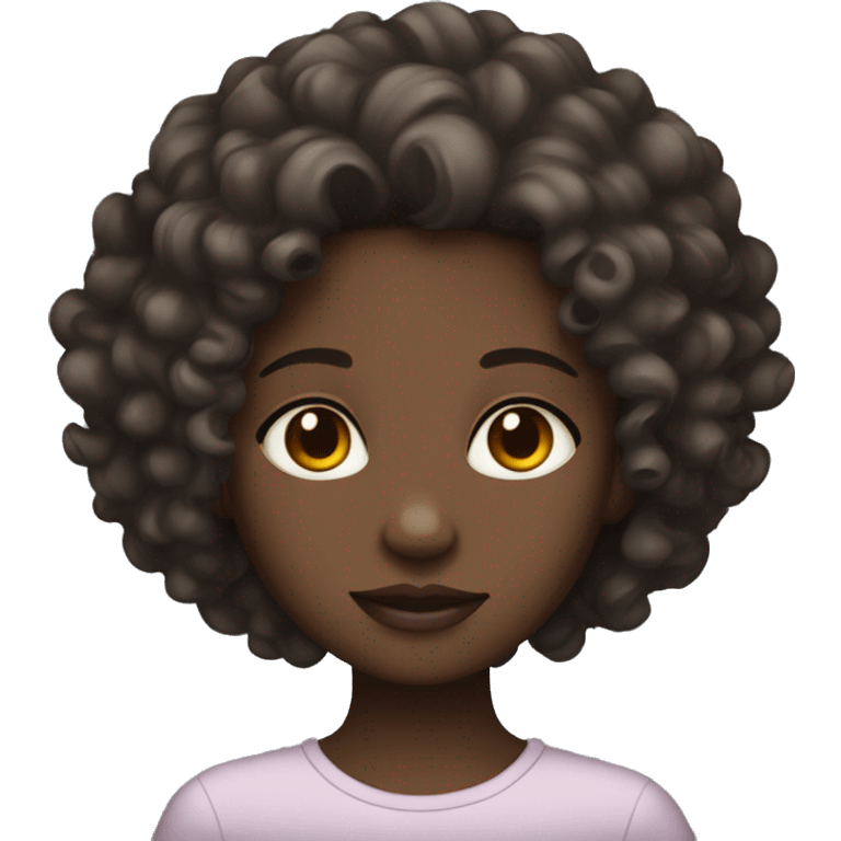 dark skin girl with curly hair and light skin with curly hair  emoji