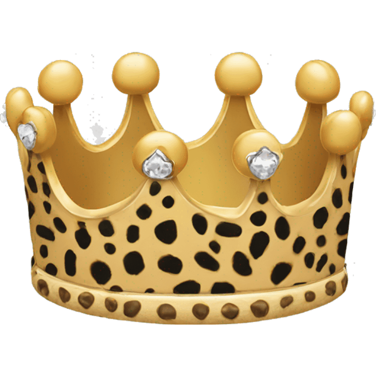 elegant crown with cheetah print emoji