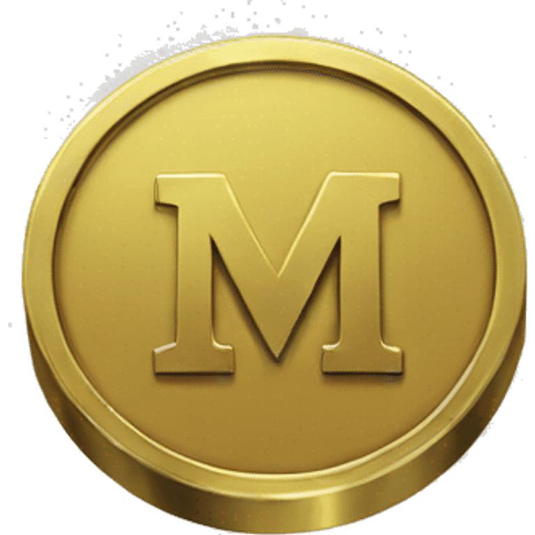 a coin with an M on it emoji