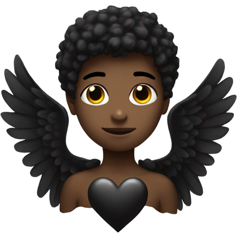 Black heart with wings emoji