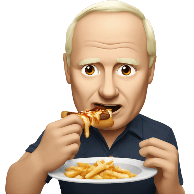 Vladimir Poutine eating poutine emoji