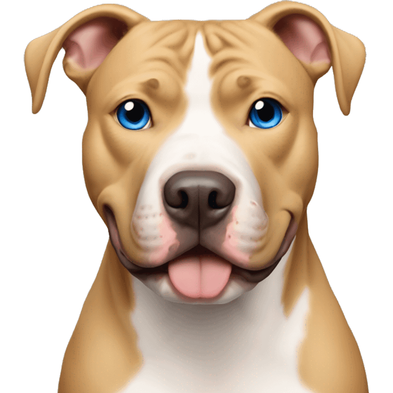 Pitbull with blue eyes and blonde/tan fu emoji