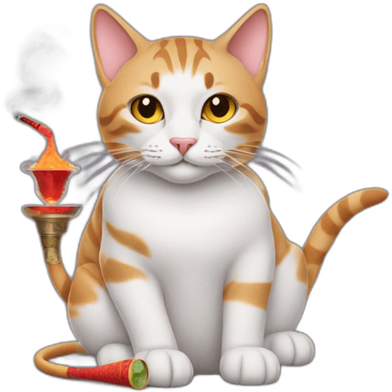 Cat with a shisha emoji