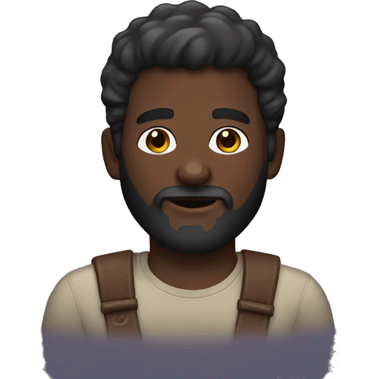 Dark skin beard man emoji