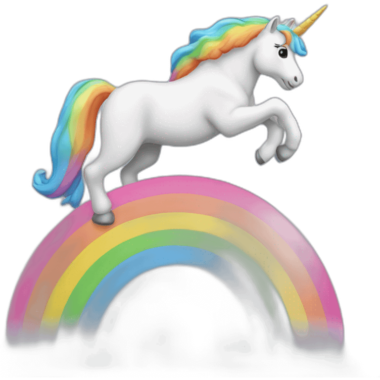 Licorne sur un arc en ciel emoji